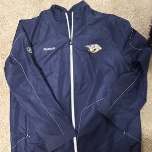 Reebok Men's Blue Nashville Predators Windbreaker Jacket